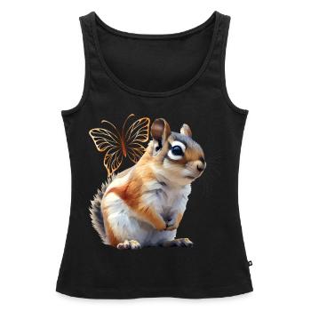 Fliegendes Eichhörnchen - Frauen Premium Organic Tank Top - Schwarz - Vorne - AI Model Female 172 light (172cm)
