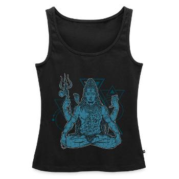 Shiva - Débardeur bio Premium Femme - noir - Devant - AI Model Female 172 light (172cm)
