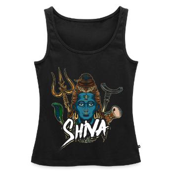 Don de divinité hindouisme Shiva - Débardeur bio Premium Femme - noir - Devant - AI Model Female 172 light (172cm)