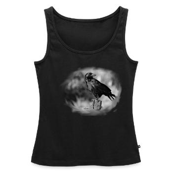 crow - Débardeur bio Premium Femme - noir - Devant - AI Model Female 172 light (172cm)