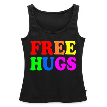 Free hugs - Débardeur bio Premium Femme - noir - Devant - AI Model Female 172 light (172cm)