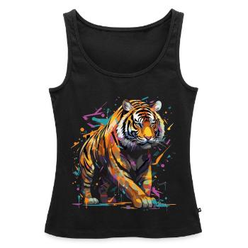 Wütender Tiger. Wut im Graffiti-Stil. - Frauen Premium Organic Tank Top - Schwarz - Vorne - AI Model Female 172 light (172cm)