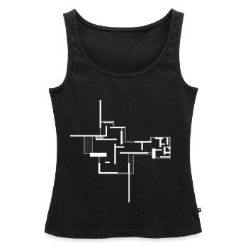 architecture - Débardeur bio Premium Femme - noir - Devant - AI Model Female 172 light (172cm)