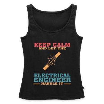 Funny Electrical Engineering Quote for Electrical - Women’s Premium Organic Tank top - black - Front - AI Model Female 172 light (172cm)