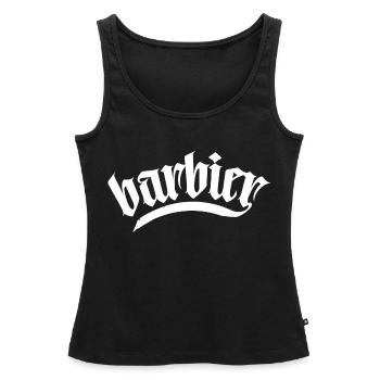 barbier haar bart barber rasieren männer barber - Frauen Premium Organic Tank Top - Schwarz - Vorne - AI Model Female 172 light (172cm)