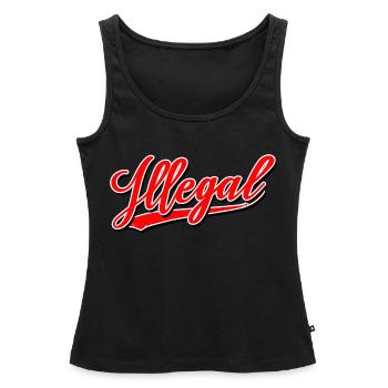 illegal lawless unlawfully unlawful demo - Women’s Premium Organic Tank top - black - Front - AI Model Female 172 light (172cm)