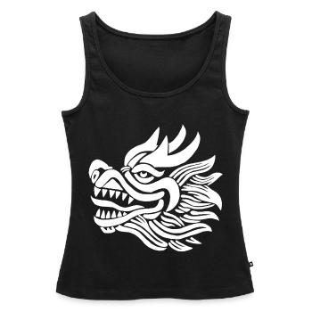 Tête de dragon chinois (blanc) - Débardeur bio Premium Femme - noir - Devant - AI Model Female 172 light (172cm)