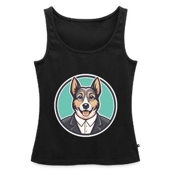 Castro Laboreiro Hunderasse Cartoon Kawaii Clipart - Frauen Premium Organic Tank Top - Schwarz - Vorne - AI Model Female 172 light (172cm)