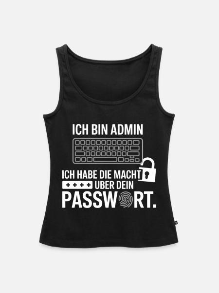 Admin mit Passwortsicherung Motiv - Frauen Premium Organic Tank Top - Schwarz