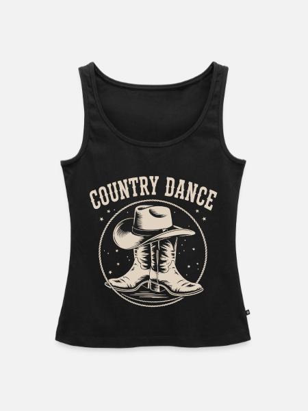 Country Dance Design - Frauen Premium Organic Tank Top - Schwarz