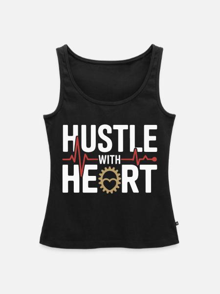 Hustle mit Herz Geardesign - Frauen Premium Organic Tank Top - Schwarz