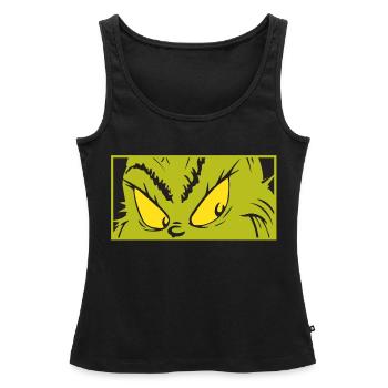 Le Grinch Gros Plan De Son Regard - Débardeur bio Premium Femme - noir - Devant - AI Model Female 172 light (172cm)
