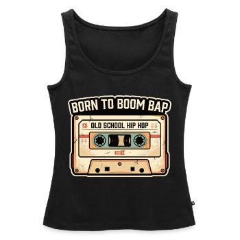 Design rétro de cassettes hip-hop old school - Débardeur bio Premium Femme - noir - Devant - AI Model Female 172 light (172cm)