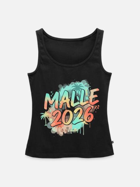 Malle 2026 Party Graffiti - Frauen Premium Organic Tank Top - Schwarz