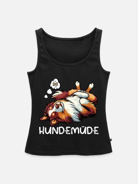 Hundemüde Australian Shepherd Aussie Aussiehalter - Frauen Premium Organic Tank Top - Schwarz