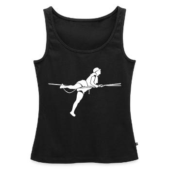 Slackline Balance Sport Lifestyle Silhouette - Frauen Premium Organic Tank Top - Schwarz - Vorne - AI Model Female 172 light (172cm)