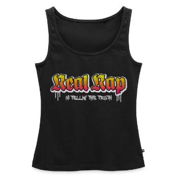 Real Rap - Frauen Premium Organic Tank Top - Schwarz - Vorne - AI Model Female 172 light (172cm)