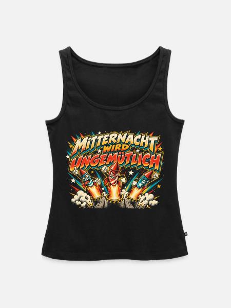 Mitternacht wird ungemütlich - Frauen Premium Organic Tank Top - Schwarz