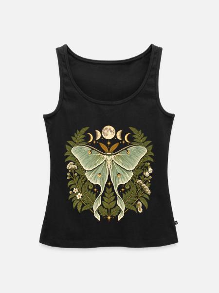 Lunafalter mit Mondphasen - Frauen Premium Organic Tank Top - Schwarz