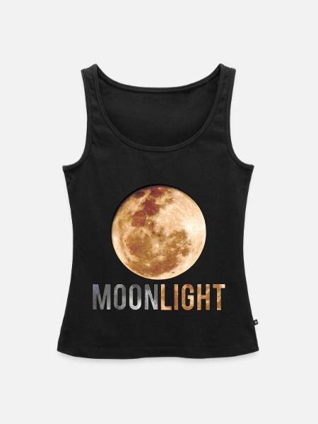 nächtlicher Vollmond - Frauen Premium Organic Tank Top - Schwarz