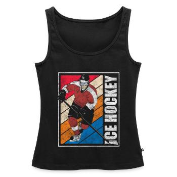 Équipe Sport Puck - Débardeur bio Premium Femme - noir - Devant - AI Model Female 172 light (172cm)