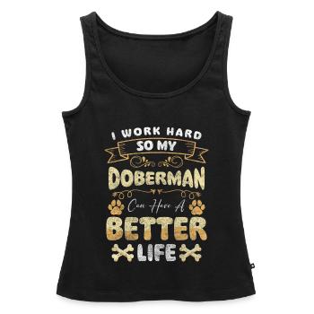 Dobermann Rassehund Schutz Wachschutz - Frauen Premium Organic Tank Top - Schwarz - Vorne - AI Model Female 172 light (172cm)