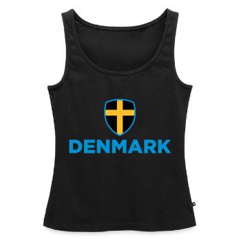 Drapeau national du Danemark - Débardeur bio Premium Femme - noir - Devant - AI Model Female 172 light (172cm)