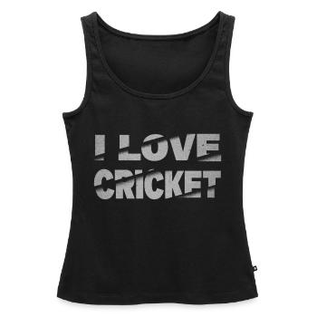 I Love Cricket Cricketer Batsman Sports - Women’s Premium Organic Tank top - black - Front - AI Model Female 172 light (172cm)