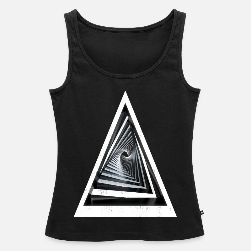 Triangles 3D - Effet 3D - Débardeur bio Premium Femme - noir