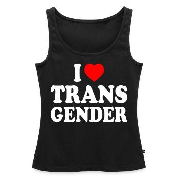 I love transgender trans - Débardeur bio Premium Femme - noir - Devant - AI Model Female 172 light (172cm)