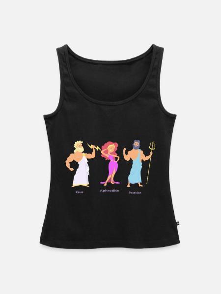 ZEUS APHRODITE POSEIDON - Frauen Premium Organic Tank Top - Schwarz