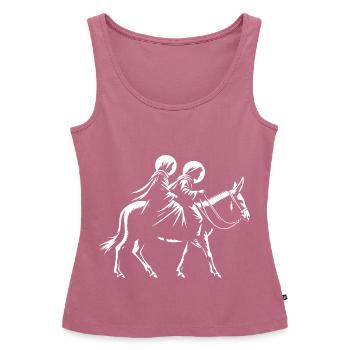 Josef und Maria - das heilige Paar nach Betlehem - Frauen Premium Organic Tank Top - Mauve - Vorne - AI Model Female 172 light (172cm)