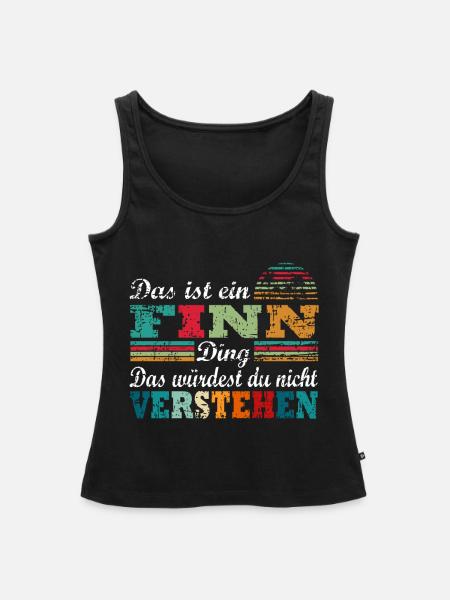 Vorname Finn FINN - Frauen Premium Organic Tank Top - Schwarz
