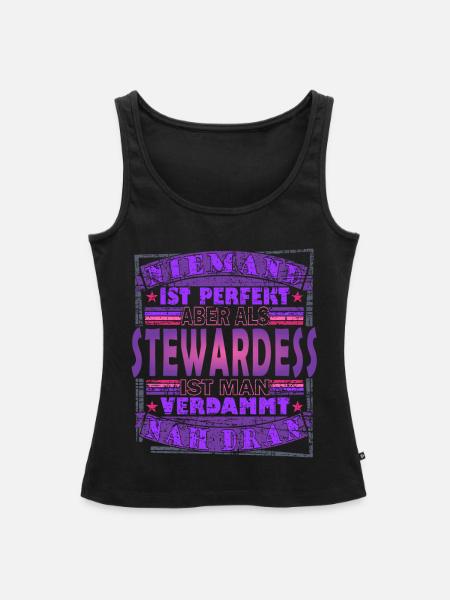 Stewardess - Frauen Premium Organic Tank Top - Schwarz