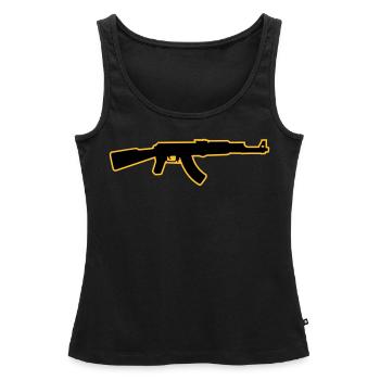 Kalashnikov AK 74 / 47 - Débardeur bio Premium Femme - noir - Devant - AI Model Female 172 light (172cm)