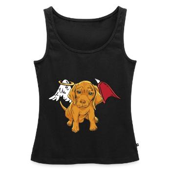 Hund Haustiere Engel Teufel Flügel Hunde teuflisch - Frauen Premium Organic Tank Top - Schwarz - Vorne - AI Model Female 172 light (172cm)