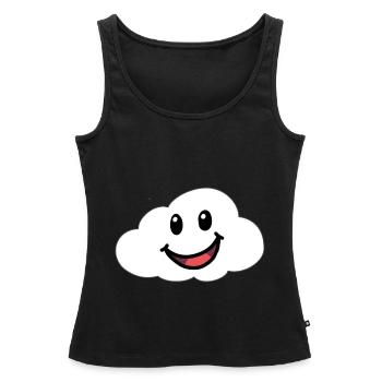 Émotions Sentiments Amical Nuage Ciel - Débardeur bio Premium Femme - noir - Devant - AI Model Female 172 light (172cm)