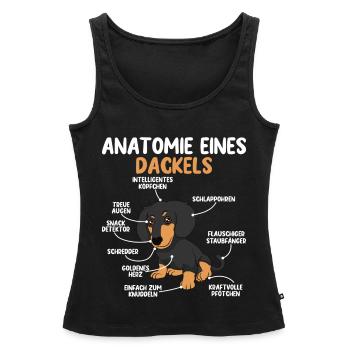 Anatomie Dackel Hunderasse Hundeliebhaber - Frauen Premium Organic Tank Top - Schwarz - Vorne - AI Model Female 172 light (172cm)
