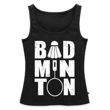 Badminton Balle de balle de badminton cadeau - Débardeur bio Premium Femme - noir - Devant - AI Model Female 172 light (172cm)