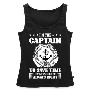 Bootfahren für ein Bootsfächerbootfahren - Frauen Premium Organic Tank Top - Schwarz - Vorne - AI Model Female 172 light (172cm)