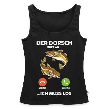 Angeln Angler Dorsch Fischer - Frauen Premium Organic Tank Top - Schwarz - Vorne - AI Model Female 172 light (172cm)