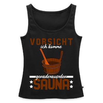 Sauna Saunist Saunieren - Frauen Premium Organic Tank Top - Schwarz - Vorne - AI Model Female 172 light (172cm)