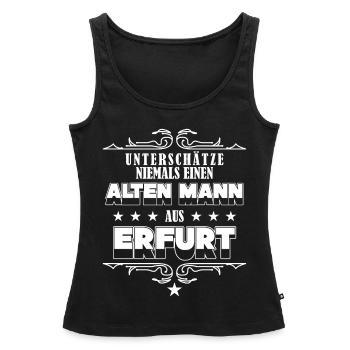 Erfurter Mann aus Erfurt - Frauen Premium Organic Tank Top - Schwarz - Vorne - AI Model Female 172 light (172cm)