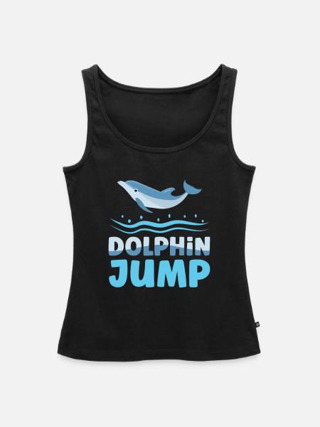 Dolphin Jump Meeresbiologe Wassertier - Frauen Premium Organic Tank Top - Schwarz