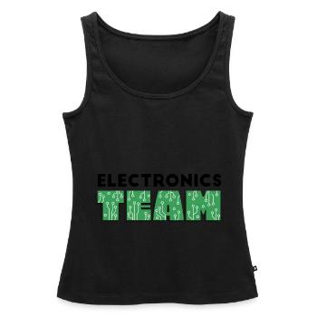 Programmeur - électronique TEAM - Débardeur bio Premium Femme - noir - Devant - AI Model Female 172 light (172cm)