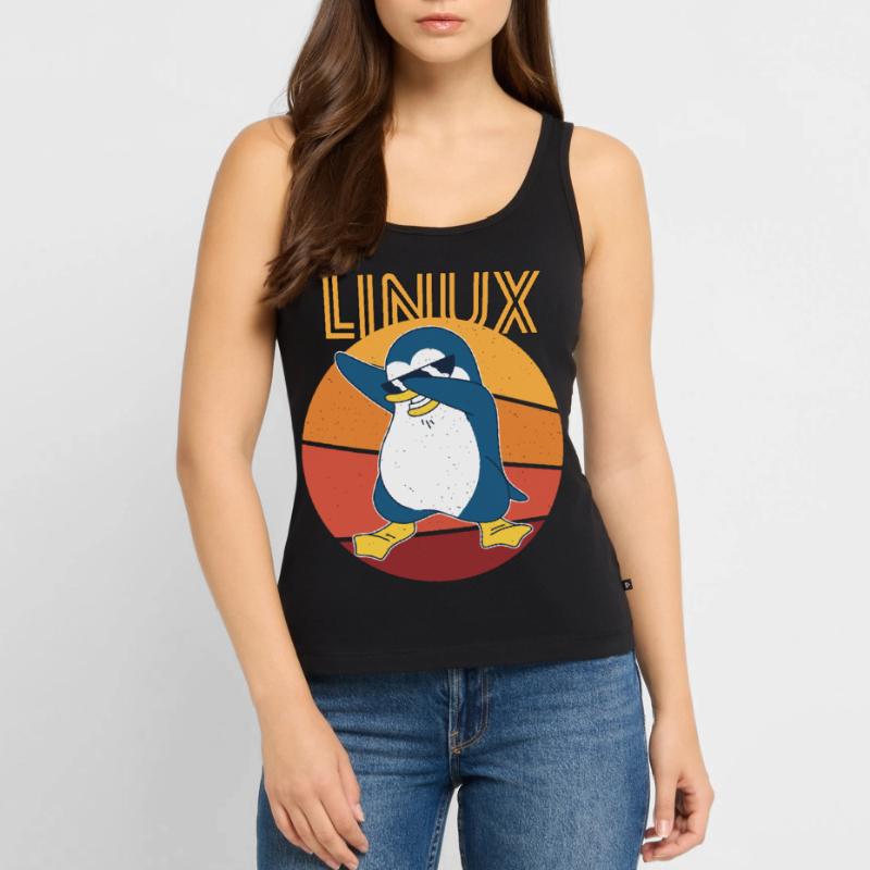 Linux Admin Cool Penguin Nerd Informatics Débardeur bio Premium Femme