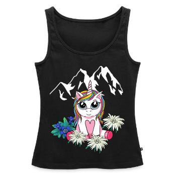Alps Unicorn Children Tyrol Mountains Peaks Flowers - Women’s Premium Organic Tank top - black - Front - AI Model Female 172 light (172cm)
