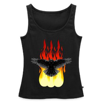 Rabe Feuer Okkult spirituell Ritual Satan Horror - Frauen Premium Organic Tank Top - Schwarz - Vorne - AI Model Female 172 light (172cm)