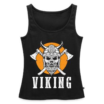 Viking Warrior Skull Axe Valhalla Warriors Myt - Débardeur bio Premium Femme - noir - Devant - AI Model Female 172 light (172cm)