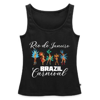 Carnaval de Rio Rio de Janeiro Célébration au Brésil - Débardeur bio Premium Femme - noir - Devant - AI Model Female 172 light (172cm)
